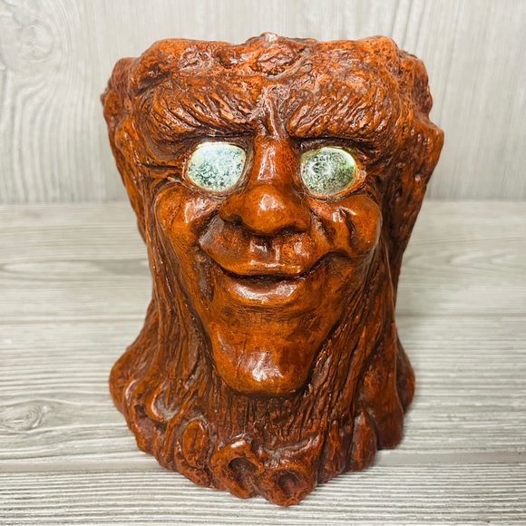 Vintage Matchless Candle Holder Sculpted Clay Tree Face 1975 Jason Christoble - Picture 13 of 16
